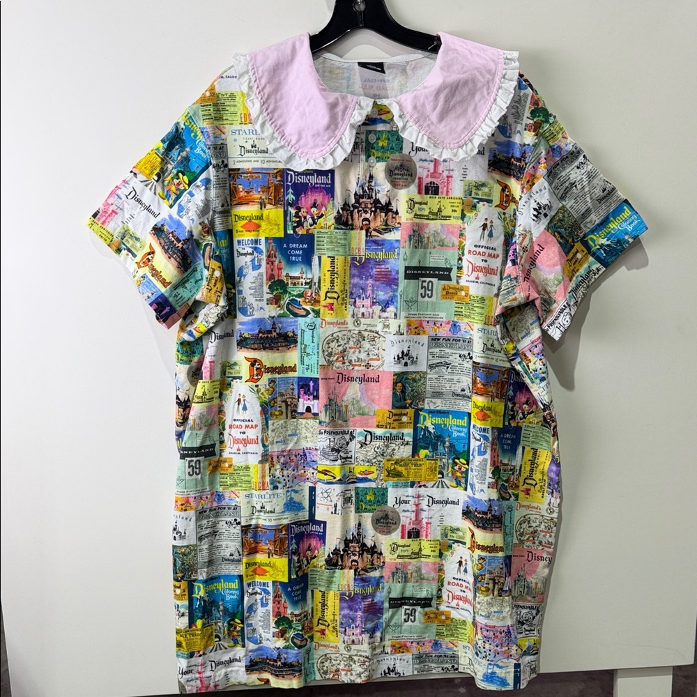 Disney 100 Multicolor Graphic Print Shirt Dress 1X